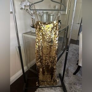 NBD Gold Sequin Gown